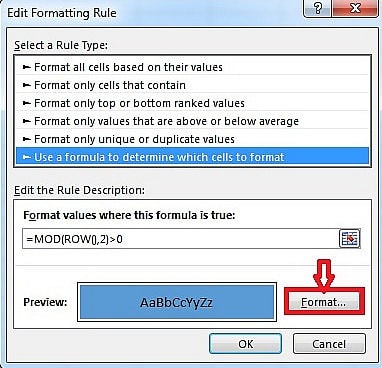 Instructions for coloring alternating rows and columns in Excel Picture 13