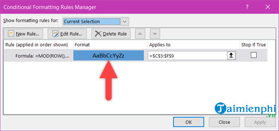 Instructions for coloring alternating rows and columns in Excel Picture 7