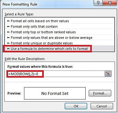 Instructions for coloring alternating rows and columns in Excel Picture 9
