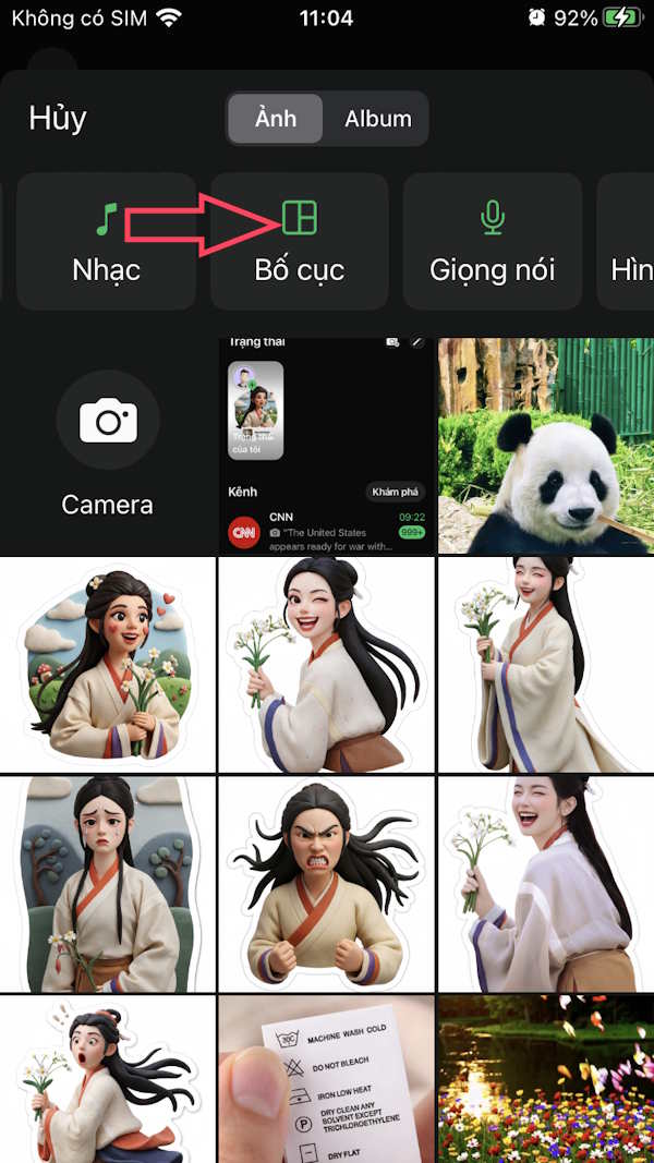 Instructions for combining photos to post on WhatsApp status Picture 2