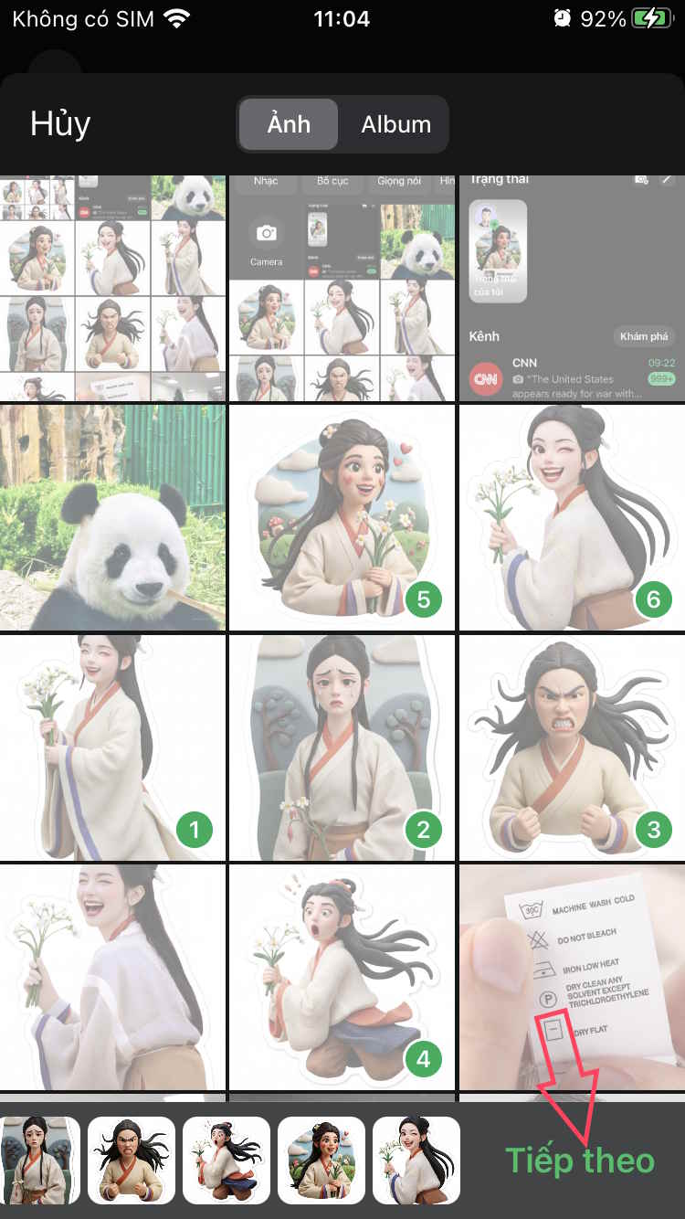 Instructions for combining photos to post on WhatsApp status Picture 4