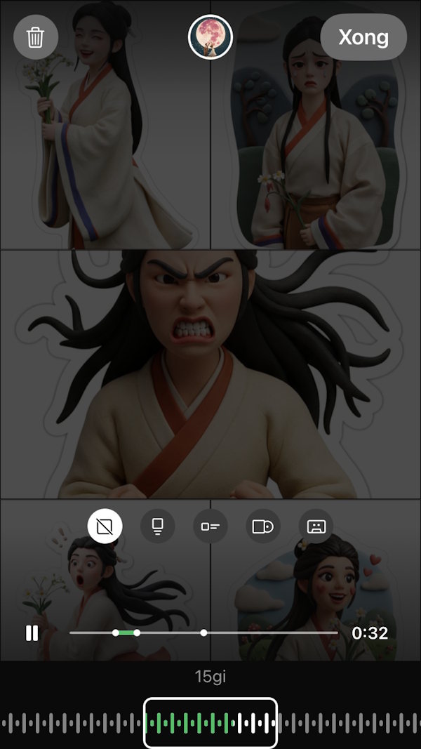 Instructions for combining photos to post on WhatsApp status Picture 8