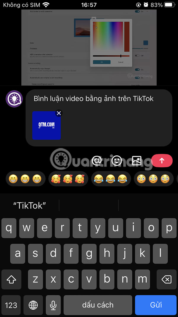 Instructions for commenting with photos on TikTok Picture 4