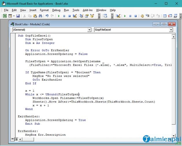 Instructions for connecting and merging multiple Excel files into 1 file easily Picture 4