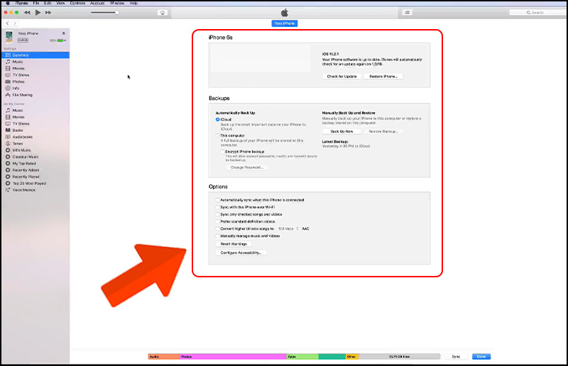 Instructions for Connecting iPhone to Computer Using iTunes Picture 15