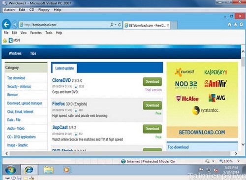Instructions for connecting to the internet for Virtual PC virtual machines Picture 5