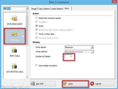 Picture 3 of Instructions for copying CDs/DVDs using Nero