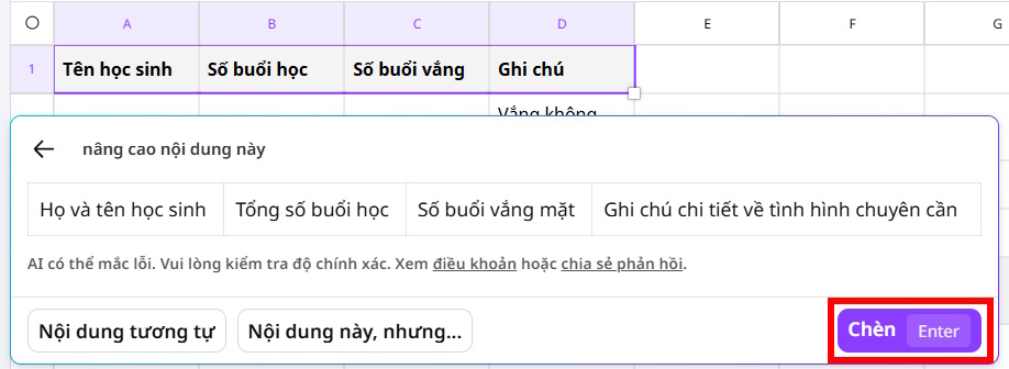 Instructions on creating Canva Sheets using Magic Write Picture 8