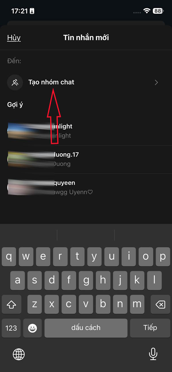 Instructions for creating a chat group on Threads Picture 3