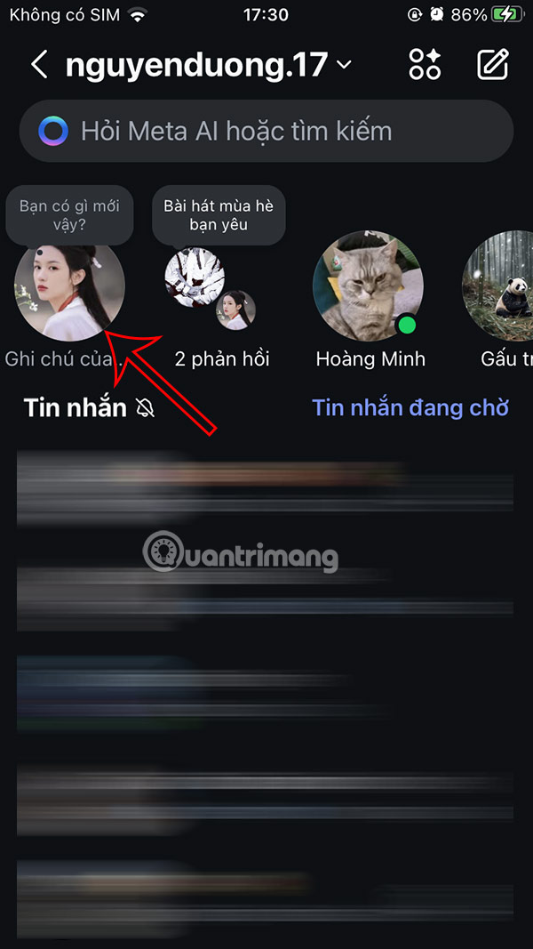 How to create chat in Instagram notes Picture 1