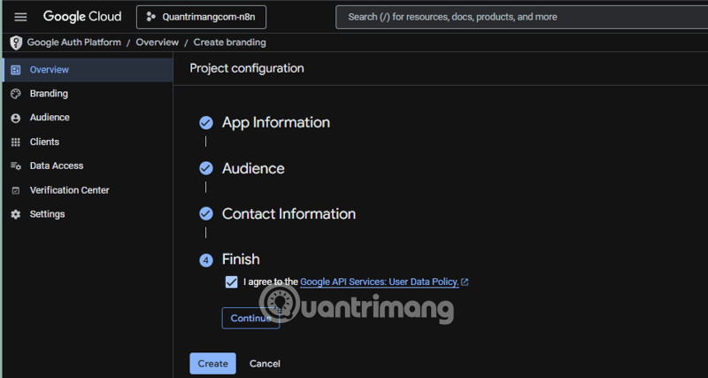 Instructions for creating a Client ID and Client Secret in Google Sheets Picture 11