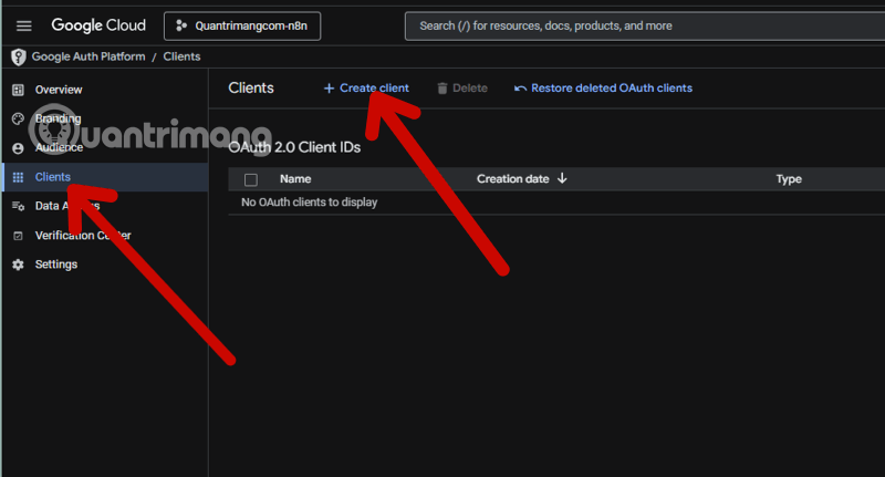 Instructions for creating a Client ID and Client Secret in Google Sheets Picture 12