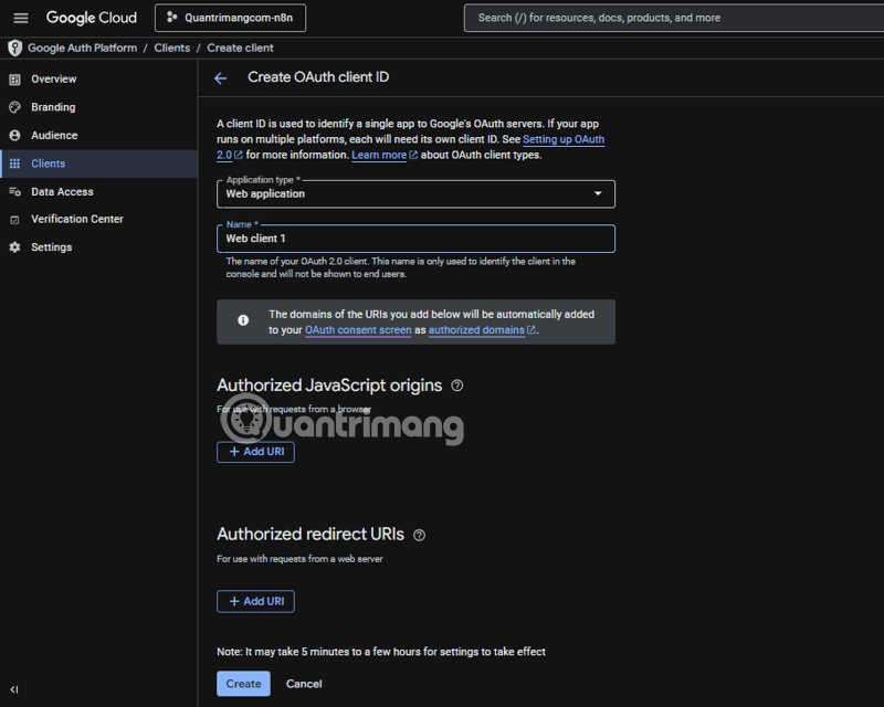 Instructions for creating a Client ID and Client Secret in Google Sheets Picture 13
