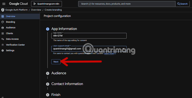 Instructions for creating a Client ID and Client Secret in Google Sheets Picture 9