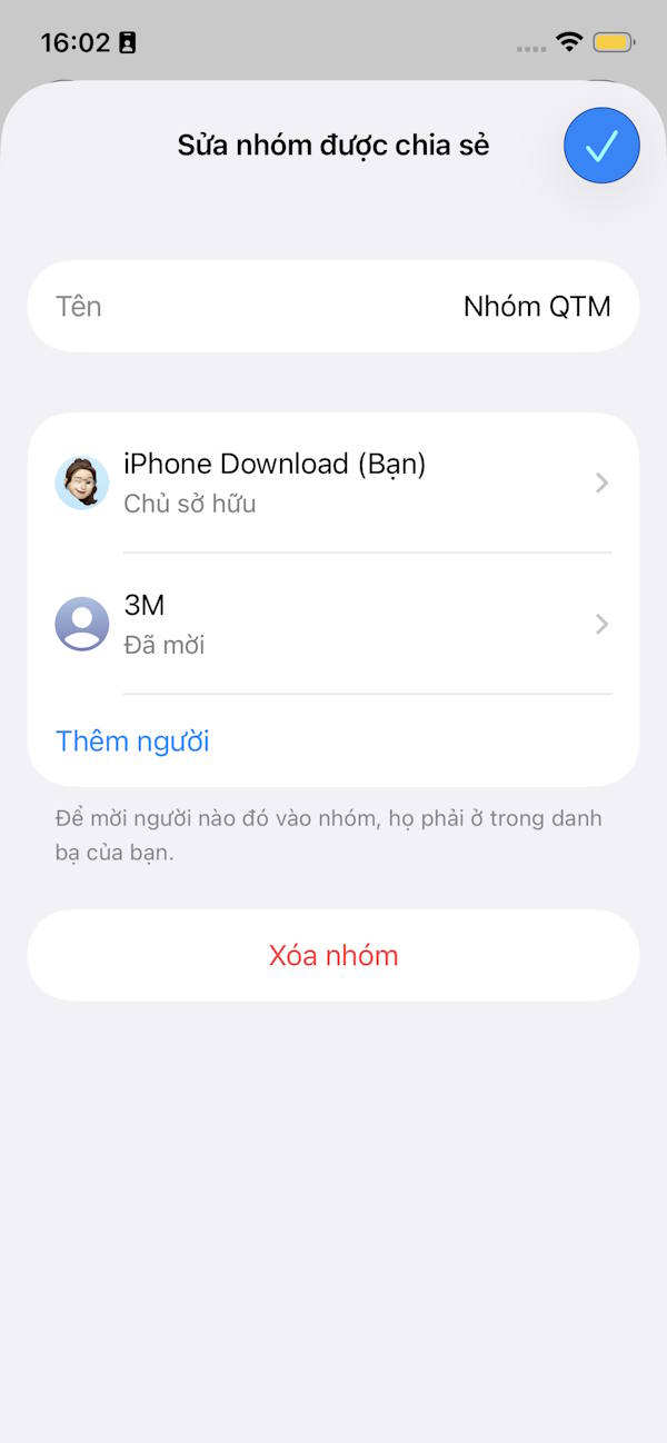 Instructions for creating a password sharing group on iPhone Picture 12