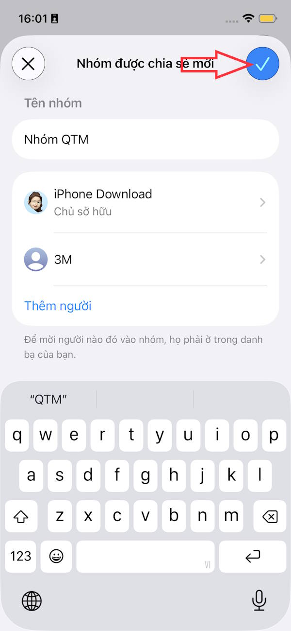 Instructions for creating a password sharing group on iPhone Picture 6
