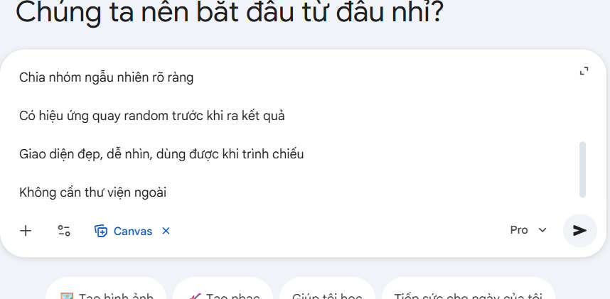 Instructions on creating a tool to randomly select groups of students. Picture 1