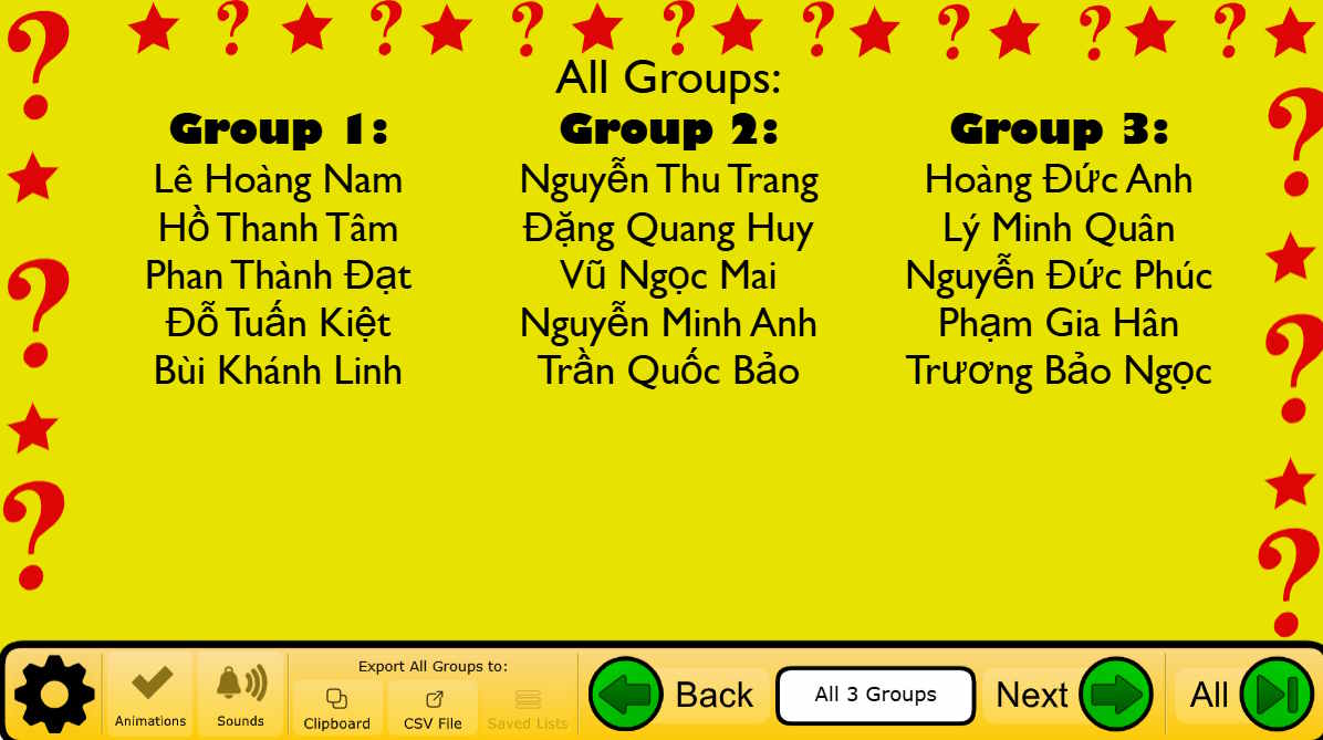 Instructions on creating a tool to randomly select groups of students. Picture 12