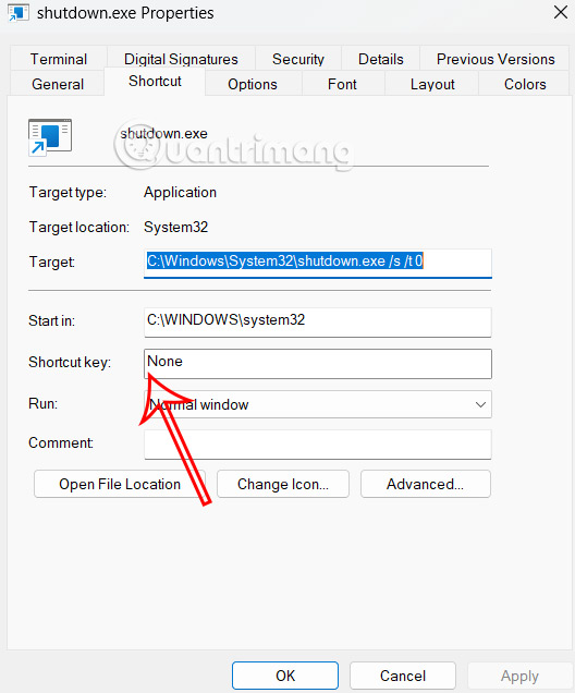 Instructions for creating shortcuts to turn off Windows 11 computers Picture 7