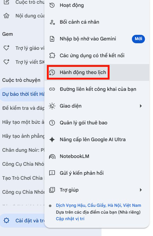 Picture 5 of Guide to creating scheduled activities on Gemini