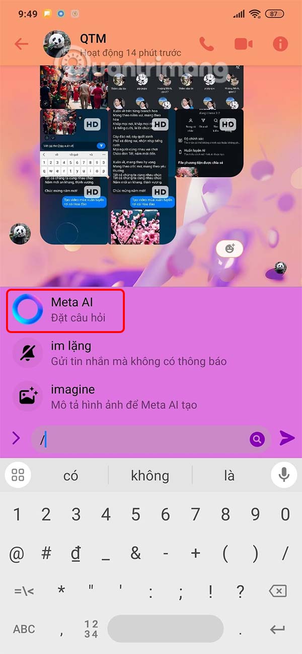 Instructions for creating AI images in Messenger chat Picture 1