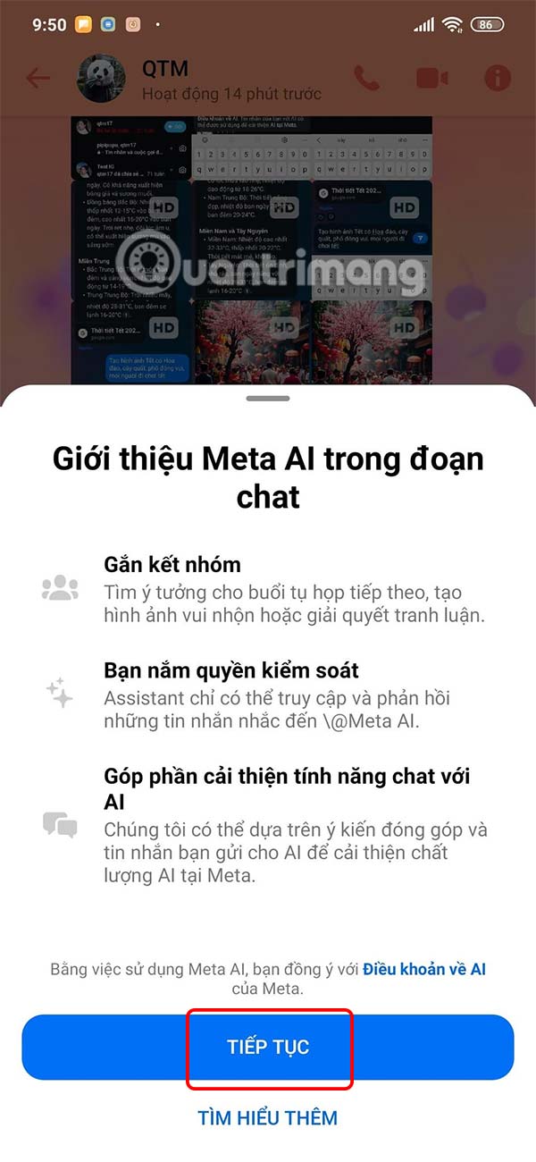 Instructions for creating AI images in Messenger chat Picture 2