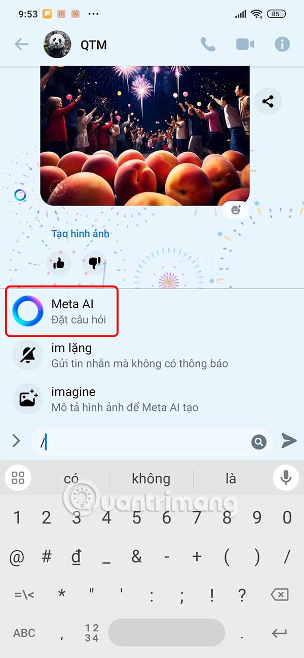 Instructions for creating AI images in Messenger chat Picture 6