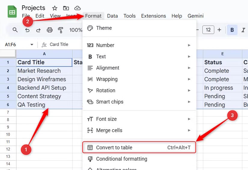 Instructions on creating an automatically updating timeline in Google Sheets Picture 2