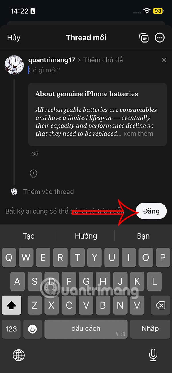 Instructions for creating attachments on Threads Picture 6