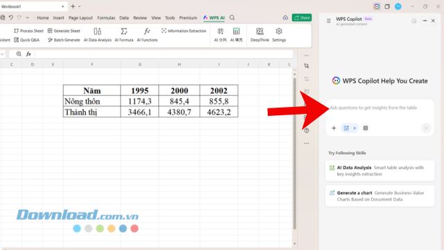 Instructions for creating automatic charts in WPS AI Sheets Picture 3