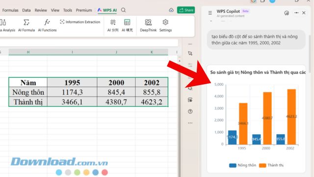 Instructions for creating automatic charts in WPS AI Sheets Picture 4