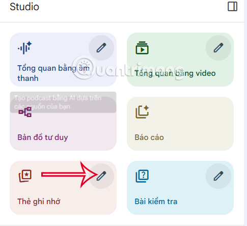 Picture 2 of Instructions on creating flashcards and quizzes on NotebookLM