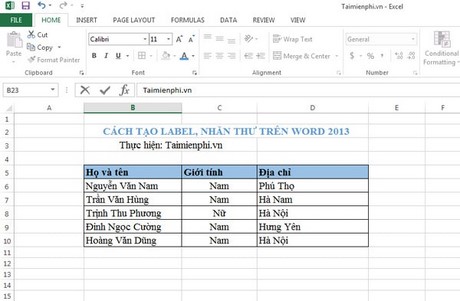 Instructions for creating Labels and mailing labels on Word 2013 quickly Picture 1