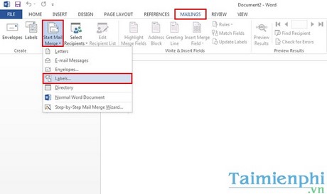 Instructions for creating Labels and mailing labels on Word 2013 quickly Picture 2