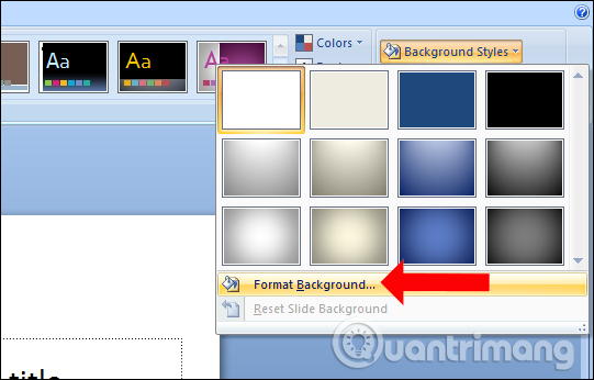 Instructions for creating PowerPoint background color effects - Create a new background for slides Picture 12