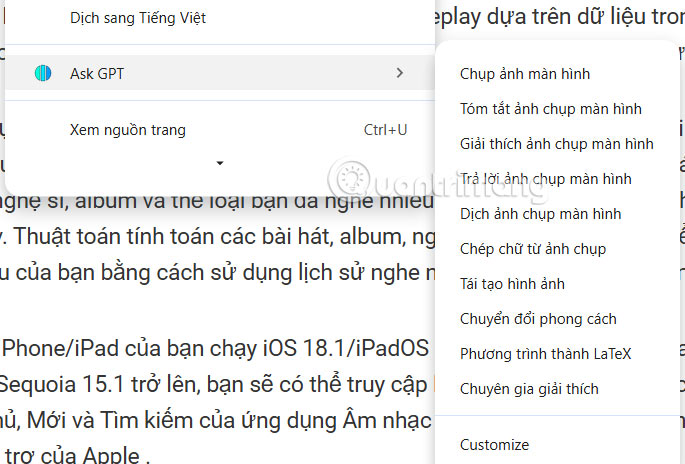 Instructions for creating screenshot shortcuts using ChatGPT Picture 1