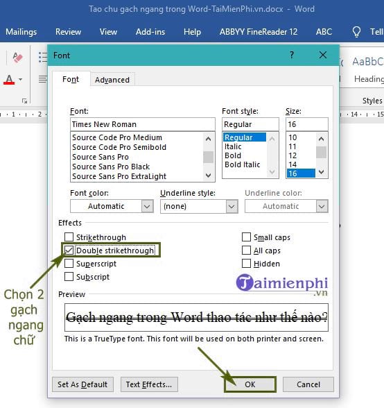 Instructions for creating strikethrough text in Word for beginners Picture 5