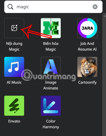 Instructions for creating videos from text on Canva using Magic Media Picture 2