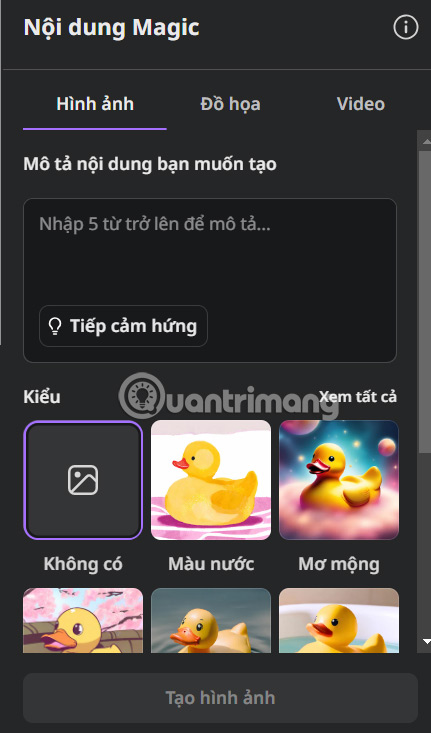 Instructions for creating videos from text on Canva using Magic Media Picture 6