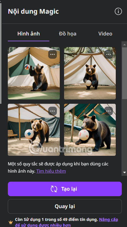 Instructions for creating videos from text on Canva using Magic Media Picture 8