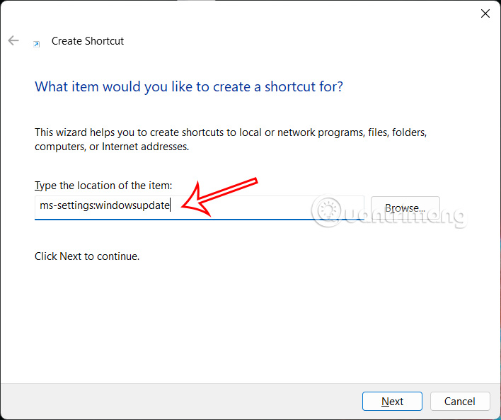 Instructions for creating Windows Update shortcuts Picture 2