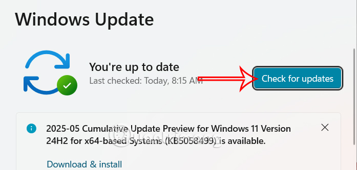 Instructions for creating Windows Update shortcuts Picture 5
