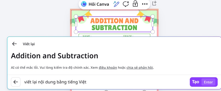 Instructions on creating worksheets in Canva Picture 4