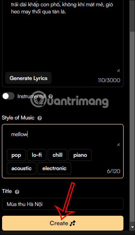 Instructions for creating your own songs on Suno AI Picture 11