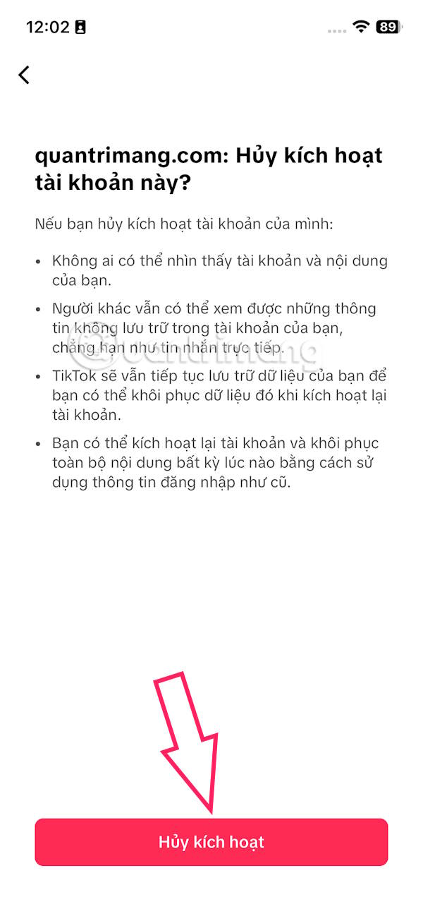 Instructions for deactivating TikTok account Picture 6