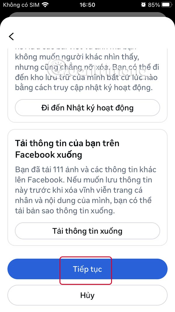 Instructions to delete Facebook personal page permanently Picture 11