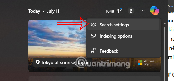 Instructions to delete search history on Search Bar Windows 11 Picture 1