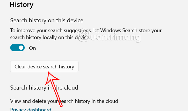 Instructions to delete search history on Search Bar Windows 11 Picture 2