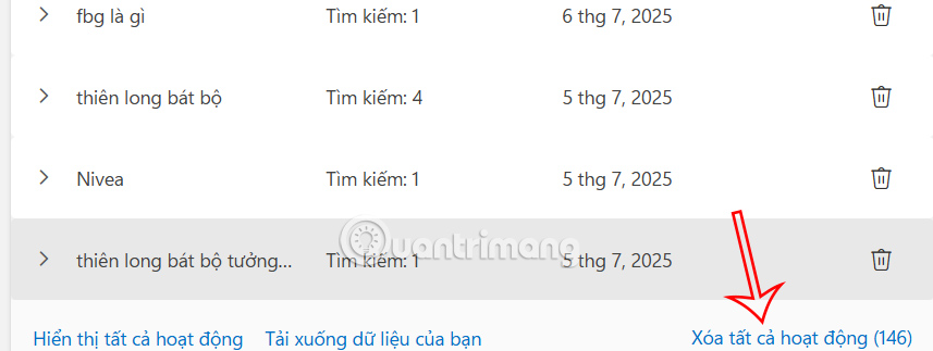 Instructions to delete search history on Search Bar Windows 11 Picture 3