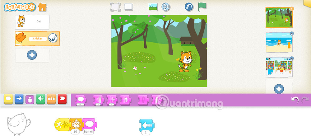 Instructions for developing ScratchJR animation scenes Picture 5